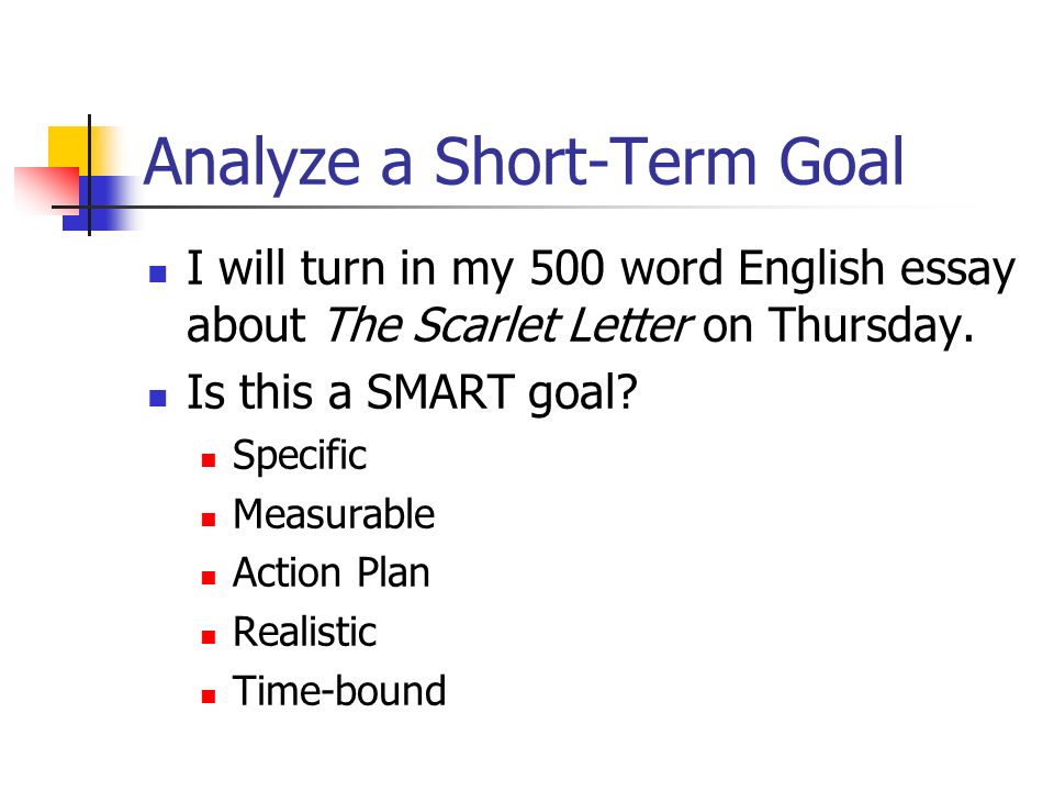 English goal and short term